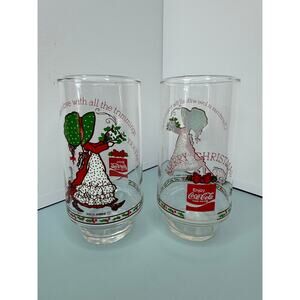 1981 Holly Hobby Coca Cola American Greetings 16 oz. Glass Set of 2